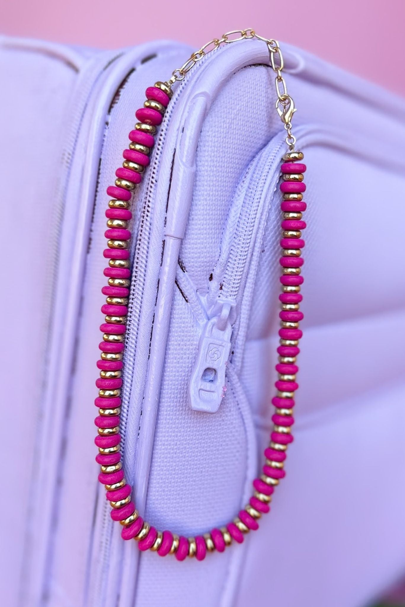  Fuchsia Mixed Beaded Necklace, accessory, necklace, must have necklace, spring accessory, summer accessory, shop style your senses by mallory fitzsimmons, ssys by mallory fitzsimmons