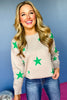 Green Star Pattern Round Neck Sweater, elevated style, elevated sweater, must have sweater, must ahve print, fun mom style, fun mom sweater, fall style, fall sweater, shop style your senses by mallory fitzsimmons