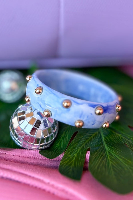  Blue Metal Ball Resin Bangle Bracelet, accessory, bracelet, spring break accessory, shop style your senses by mallory fitzsimmons, ssys by mallory fitzsimmoms