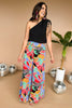 Multi Abstract Printed Pull On Satin Wide Leg Pants *FINAL SALE*