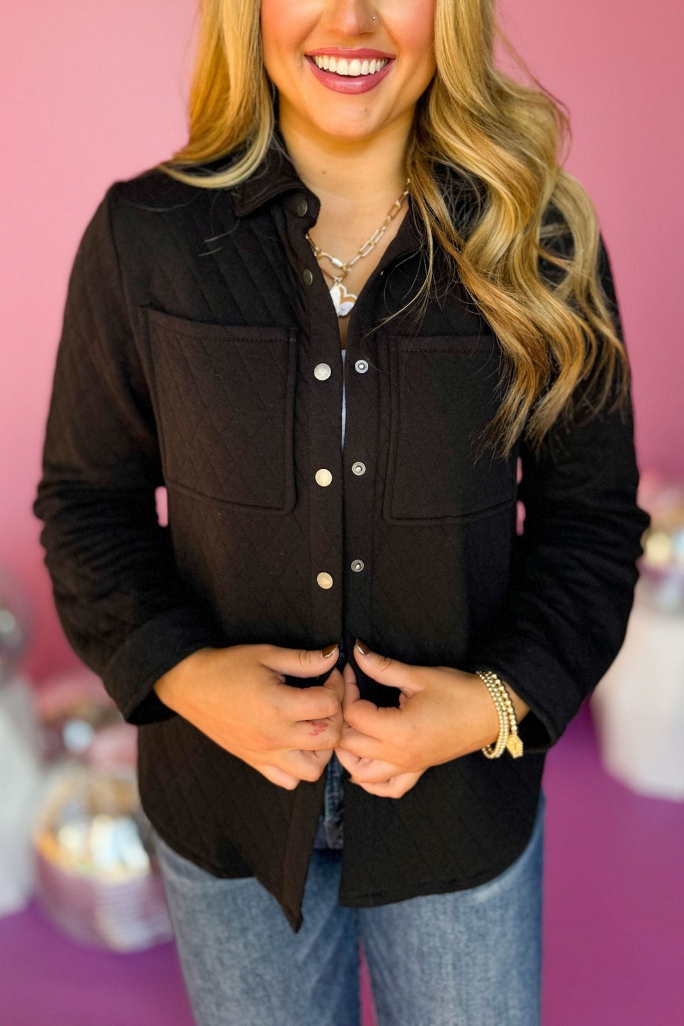 Black Woven Diamond Quilt Shacket, must have jacket, must have design, fall fashion, fall jacket, elevated style, fall style, elevated jacket, mom style, shop style your senses by mallory fitzsimmons