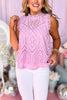 Pink Lavender Frill Neck and Shoulder Eyelet Sleeveless Top, must have top, must have style, brunch style, summer style, spring fashion, elevated style, elevated top, mom style, shop style your senses by mallory fitzsimmons, ssys by mallory fitzsimmons