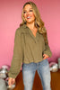 Olive Green Split Neck Collared Long Sleeve Top, must have top, must have style, must have fall, fall collection, fall fashion, elevated style, elevated top, mom style, fall style, shop style your senses by mallory fitzsimmons