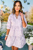 SSYS The Gloria 3/4 Sleeve Tiered Brocade Dress In Lavender, ssys the label, must have dress, brocade dress, easter dress, must have easter dress, spring fashion, mom style, brunch style, church style, shop style your senses by mallory fitzsimmons, ssys by mallory fitzsimmons