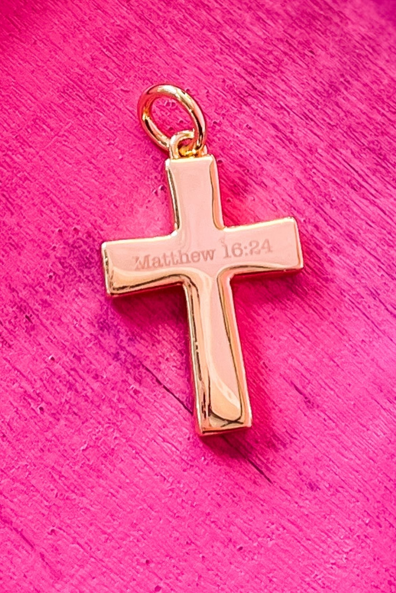 SSYS Scripture Cross Charm, ssys the label, must have charm, must have charm necklace, elevated charm, elevated charm necklace, acessories, scripture charm, scripture, gift, mom style, shop style your senses by mallory fitzsimmons