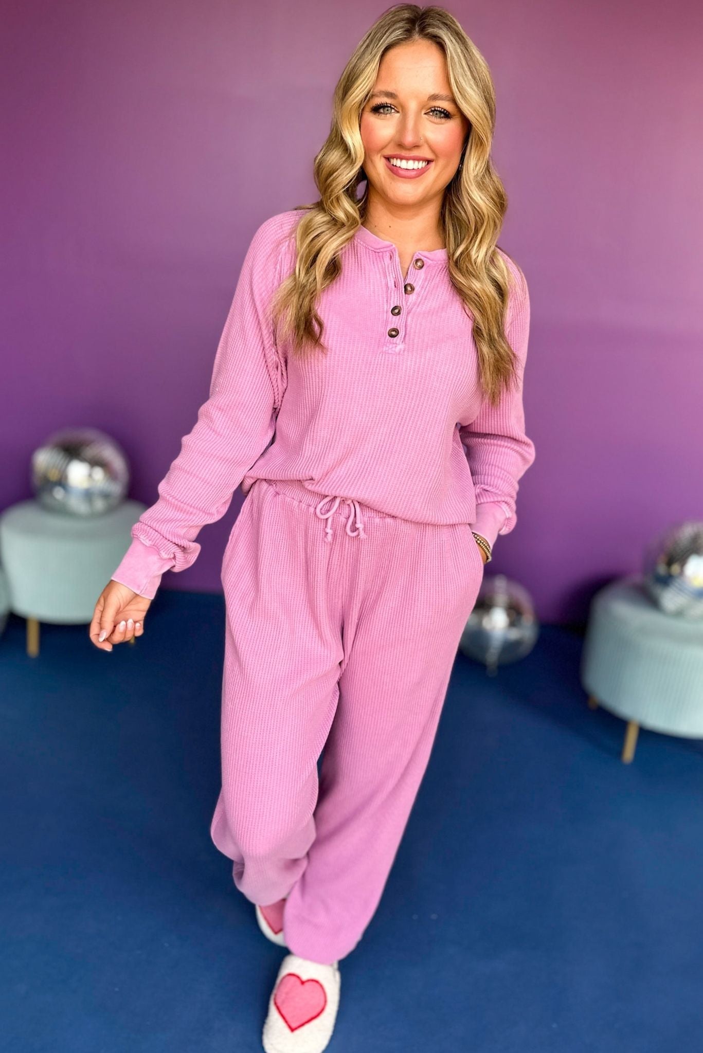 Purple Elastic Waistband Ribbed Pants, must have pants, must have style, must have comfortable style, fall fashion, fall style, street style, mom style, elevated comfortable, elevated loungewear, elevated style, shop style your senses by mallory fitzsimmons