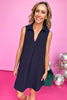 SSYS The Maggie Sleeveless Collared Crepe Dress In Navy *FINAL SALE*