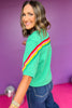 Green Wide Placket Striped Band Top, top, short sleeve top, green, green top, wide placket, wide placket top, stripes, striped top, band, band top, must have top, elevated top, elevated style, summer top, summer style, Shop Style Your Senses by Mallory Fitzsimmons, SSYS by Mallory Fitzsimmons