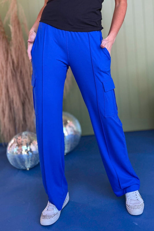 Royal Blue Butter Straight Leg Cargo Pants, cargo pants, must have pants, must have cargos, elevated style, street style, mom style, fall pants, fall style, shop style your senses by mallory fitzsimmons