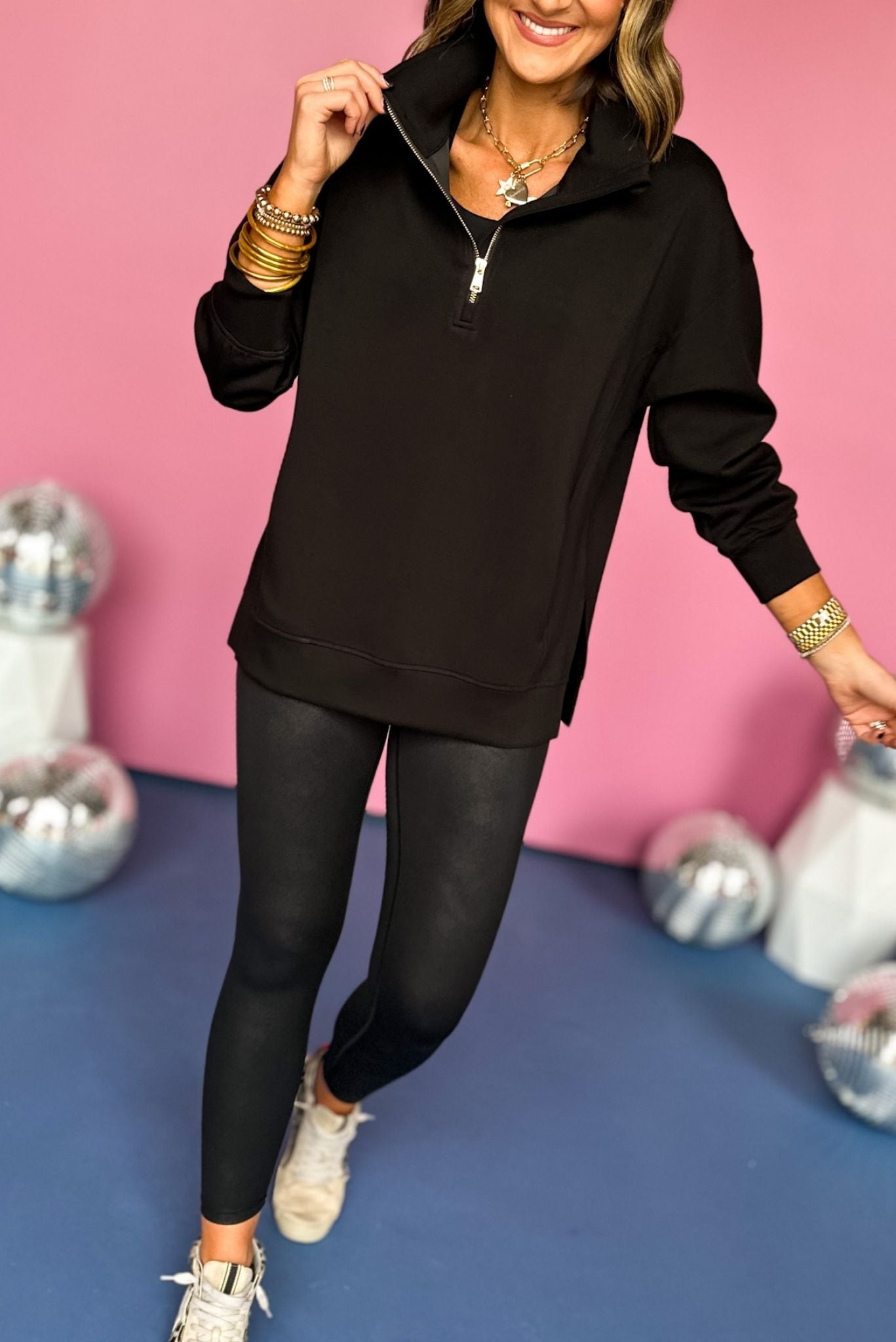SSYS The Ainsley Pullover In Black, must have pullover, must have athleisure, elevated style, elevated athleisure, mom style, active style, active wear, fall athleisure, fall style, comfortable style, elevated comfort, shop style your senses by mallory fitzsimmons
