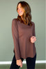 SSYS Long Sleeve Mesh Back Active Top In Brown