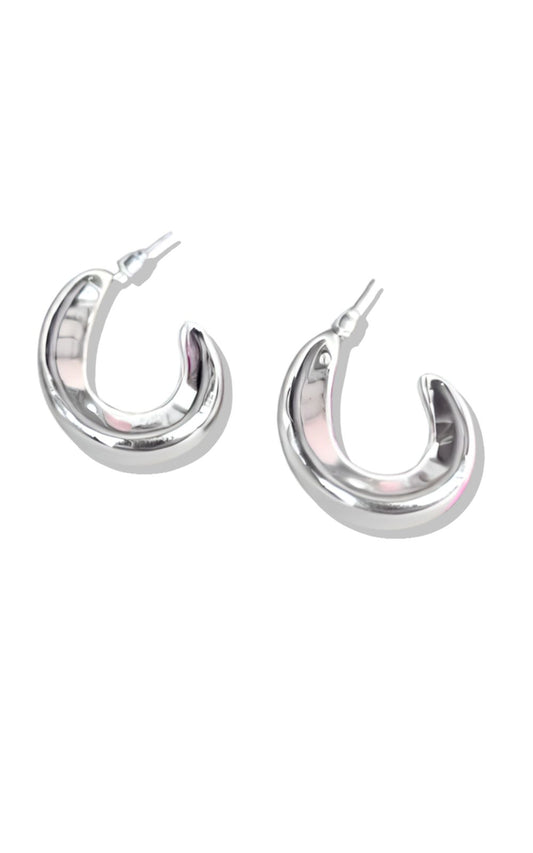 Silver Crescent Earrings