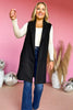 Black Fleece Long Line Vest, elevated style, elevated vest, must have vest, must have style, fall style, fall vest, mom style, affordable fashion, shop style your senses by mallory fitzsimmons