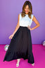 Black Elastic Waist Tiered Maxi Skirt, date night skirt, elevated skirt, cocktail skirt, cocktail attire, elevated attire, mom style, fancy style, ssys by mallory fitzsimmons, shop style your senses by mallory fitzsimmons