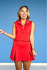 SSYS Quarter Zip Scuba Sleeveless Top In Red