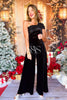 SSYS Cherish Sequin One Shoulder Top In Black Velvet