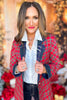 SSYS Noella Red Mix Print Tartan Blazer