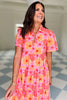 SSYS The Short Sleeve Emery Midi Dress In Pink Orange Daisy, ssys the label, ssys dress, floral dress, must have dress, must have style, weekend style, brunch style, spring fashion, elevated style, elevated style, mom style, shop style your senses by mallory fitzsimmons, ssys by mallory fitzsimmons