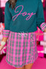 SSYS Melody Tartan Plaid Skort In Pink