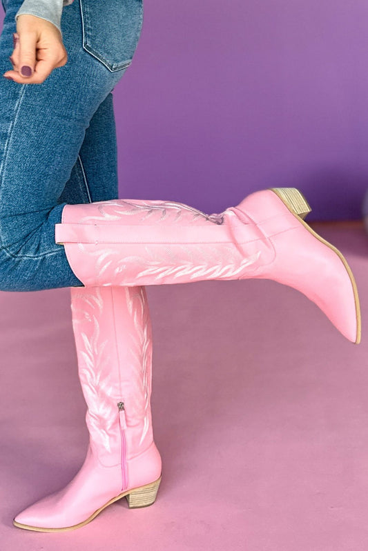 Pink Stitching Western Boot *FINAL SALE*