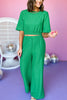 Green Textured Elastic Hem Top Pant Set, must have set, green set, st patricks day style, st patricks, elevated set, matching set, mom style, spring fashion, affordable fashion, shop style your senses by mallory fitzsimmons, ssys by mallory fitzsimmons