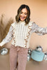 Taupe Ruffle Front Lace Detail Sweater Top, fall top, sweater top, must have fall, must have top, fall style, mom style, elevated style, lace detail top, shop style your senses by mallory fitzsimmons