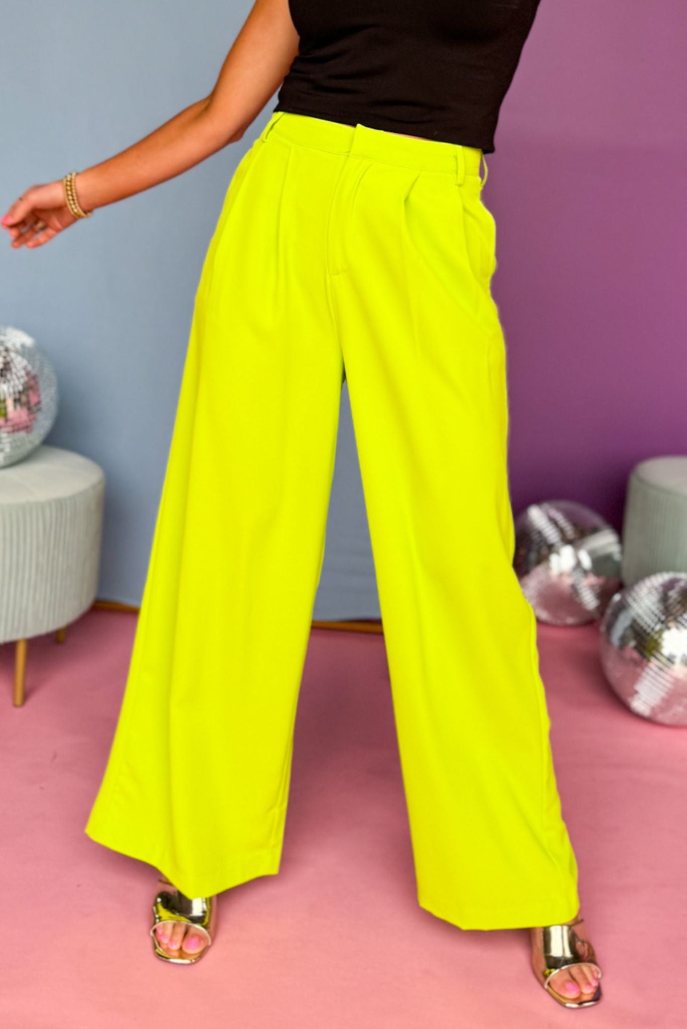 Lime Pleated Wide Leg Pants, lim pants, pleated pants, must have pants, spring style, bright style, spring fashion, spring pants, mom style, office style, shop style your senses by mallory fitzsimmons, ssys by mallory fitzsimmons