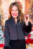 SSYS Elsa Cropped Wool Faux Fur Trimmed Jacket In Black