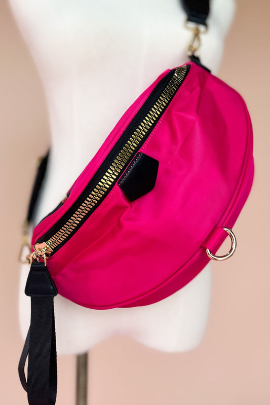 Fuchsia Nylon Fanny Pack