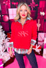 SSYS Elizabeth Long Sleeve Cane Quilted Top In Red