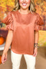 Bronze Ruffled Short Sleeve Top, must have top, must have style, must have fall, fall collection, fall fashion, elevated style, elevated top, mom style, fall style, shop style your senses by mallory fitzsimmons