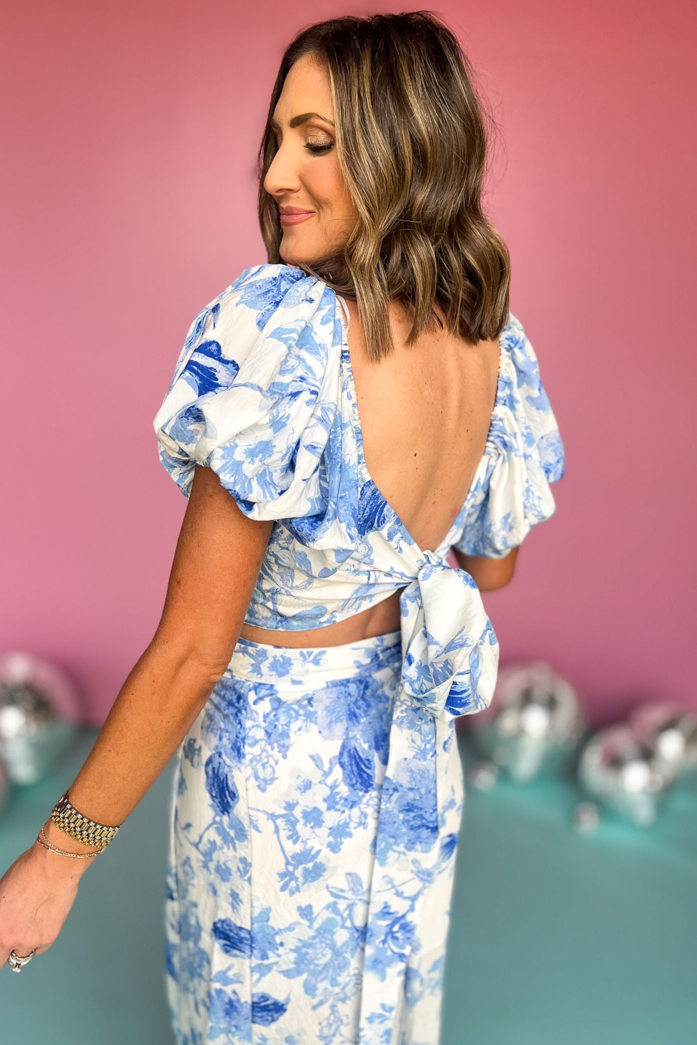 Off White Floral Print Puff Sleeve Adjustable Tie Top, must have top, must have style, summer style, spring fashion, elevated style, elevated top, mom style, shop style your senses by mallory fitzsimmons, ssys by mallory fitzsimmons