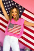 Queen Of Sparkles Pink American Flag Sweater Tank, sequin, sweater vest, queen of sparkles, pearl detail, fourth of july, shop style your senses by mallory fitzsimmons