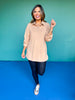SSYS Emilia Collared Front Pocket Top In Taupe
