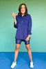 SSYS Emilia Collared Front Pocket Top In Navy