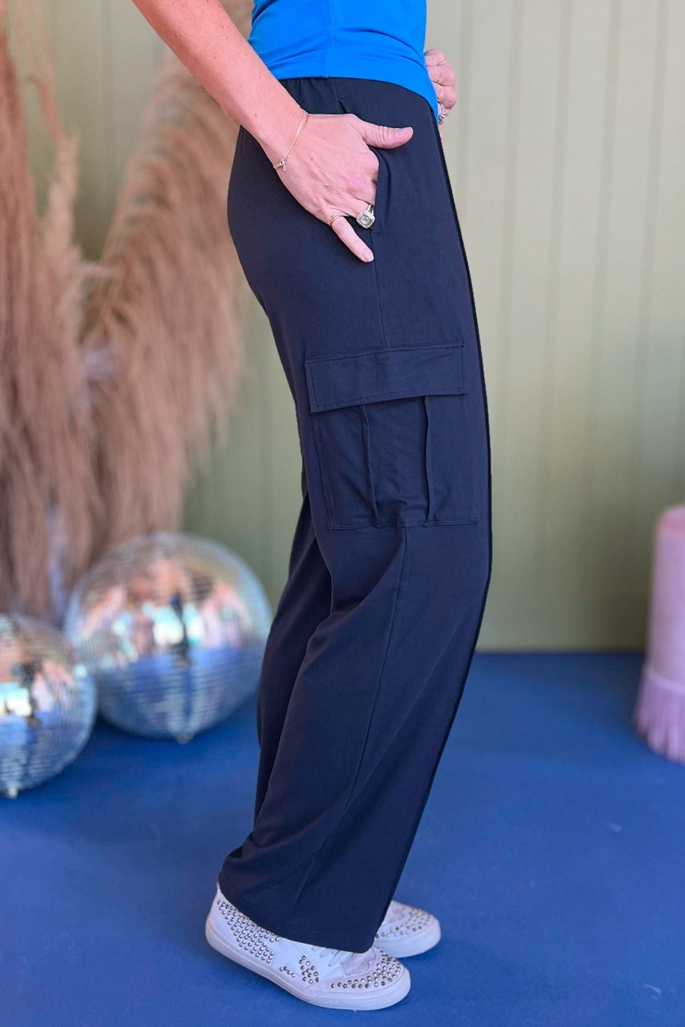 Navy Butter Straight Leg Cargo Pants, must have pants, must have style, must have comfortable style, fall fashion, fall style, street style, mom style, elevated comfortable, elevated loungewear, elevated style, shop style your senses by mallory fitzsimmons