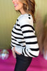 White Black Striped Button Detail Long Sleeve Sweater, must have sweater, must have style, winter style, winter fashion, elevated style, elevated dress, mom style, winter collection, winter sweater, shop style your senses by mallory fitzsimmons