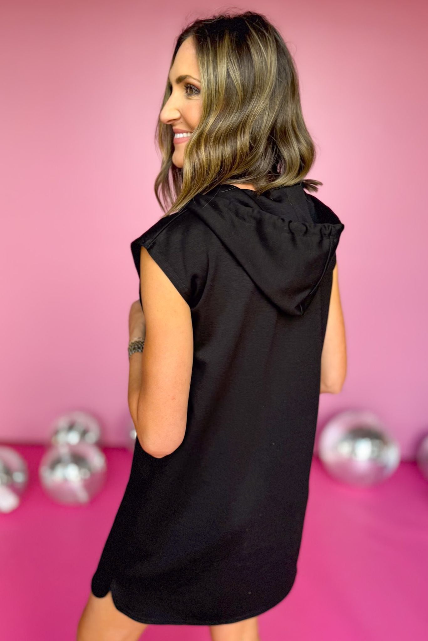 SSYS The Drew Hooded Lightweight Air Dress In Black, dress, drew dress, hooded dress, lightweight dress, air dress, black dress, black drew dress, black hooded dress, black lightweight dress, black air dress, must have dress, elevated dress, elevated style, Shop Style Your Senses by Mallory Fitzsimmons, SSYS by Mallory Fitzsimmons