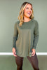 SSYS Long Sleeve Mesh Back Active Top In Olive