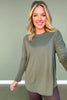 SSYS Long Sleeve Mesh Back Active Top In Olive