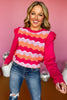 Hot Pink Wave Textured Frill Shoulder Sweater, must have sweater, must have style, must have fashion, fall fashion, fall style, elevated style, elevated sweater, elevated fashion, mom style, shop style your senses by mallory fitzsimmons