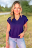 SSYS Amy V Neck Sleeveless Sweater In Navy