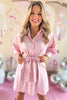 Baby Pink Collared Button Down Tie Waist Dress, Western dress, western style, rodeo style, concert style, must have concert, must have style, elevated dress, elevated style, spring style, mom style, shop style your senses by Mallory Fitzsimmons, says by Mallory Fitzsimmons