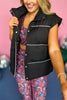 Black Rhinestone Puffer Vest, must have vest, must have athleisure, elevated style, elevated athleisure, mom style, active style, active wear, fall athleisure, fall style, comfortable style, elevated comfort, shop style your senses by mallory fitzsimmons