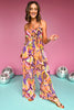 Purple Multi Abstract Print Gathered Waist Wide Leg Jumpsuit *FINAL SALE*