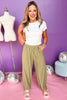 Olive Pleated Elastic Waist Mid Rise Wide Leg Pants, must have pants, must have style, elevated pants, elevated pants, comfortable style, mom style, casual style, shop style your senses by Mallory Fitzsimmons, says by Mallory Fitzsimmons  Edit alt text