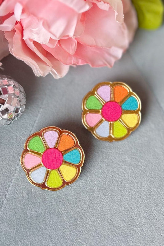 Rainbow Color Block Stud Earrings, accessory, earrings, gold earrings, must have earrings, shop style your senses by mallory fitzsimmons, ssys by mallory fitzsimmons