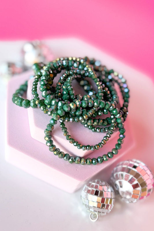 Emerald Multi Bead Bracelet Stack, accessory, bracelet stack, emerald accessory, emerald bracelet stack, bead bracelet stack, emerald bead bracelet stack, multi bead bracelet stack, emerald multi bead bracelet stack, must have accessory, must have bracelet stack, elevated accessory, elevated bracelet stack, elevated style, elevated styling, Shop Style Your Senses by Mallory Fitzsimmons, SSYS by Mallory Fitzsimmons