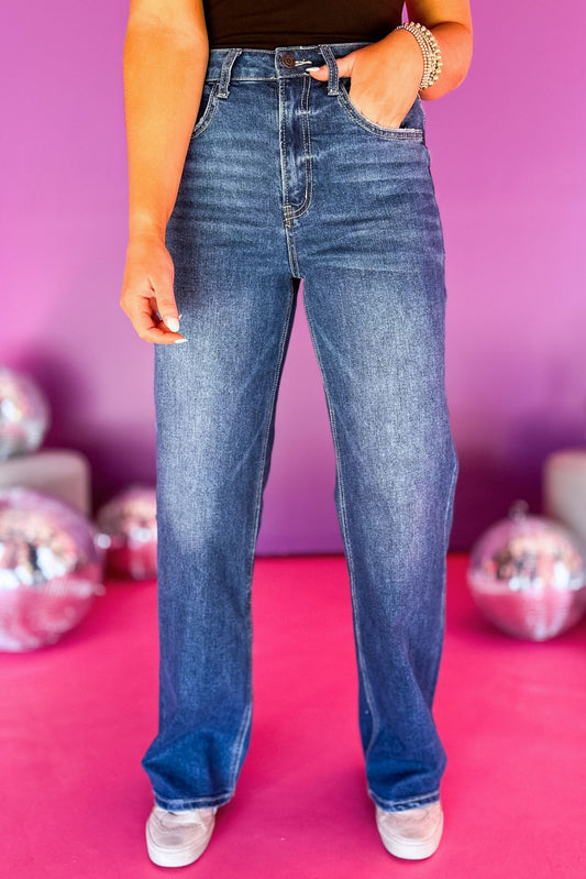 Vervet Blue Medium Wash 90's High Rise Loose Fit Jeans