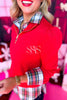 SSYS Elizabeth Long Sleeve Cane Quilted Top In Red